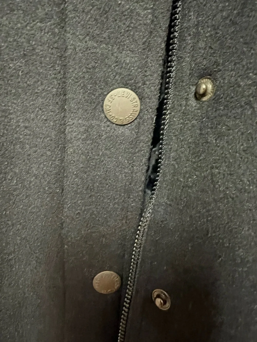 Levi Strauss & Co. Black and White Varsity Jacket with Vegan Leather Sleeves